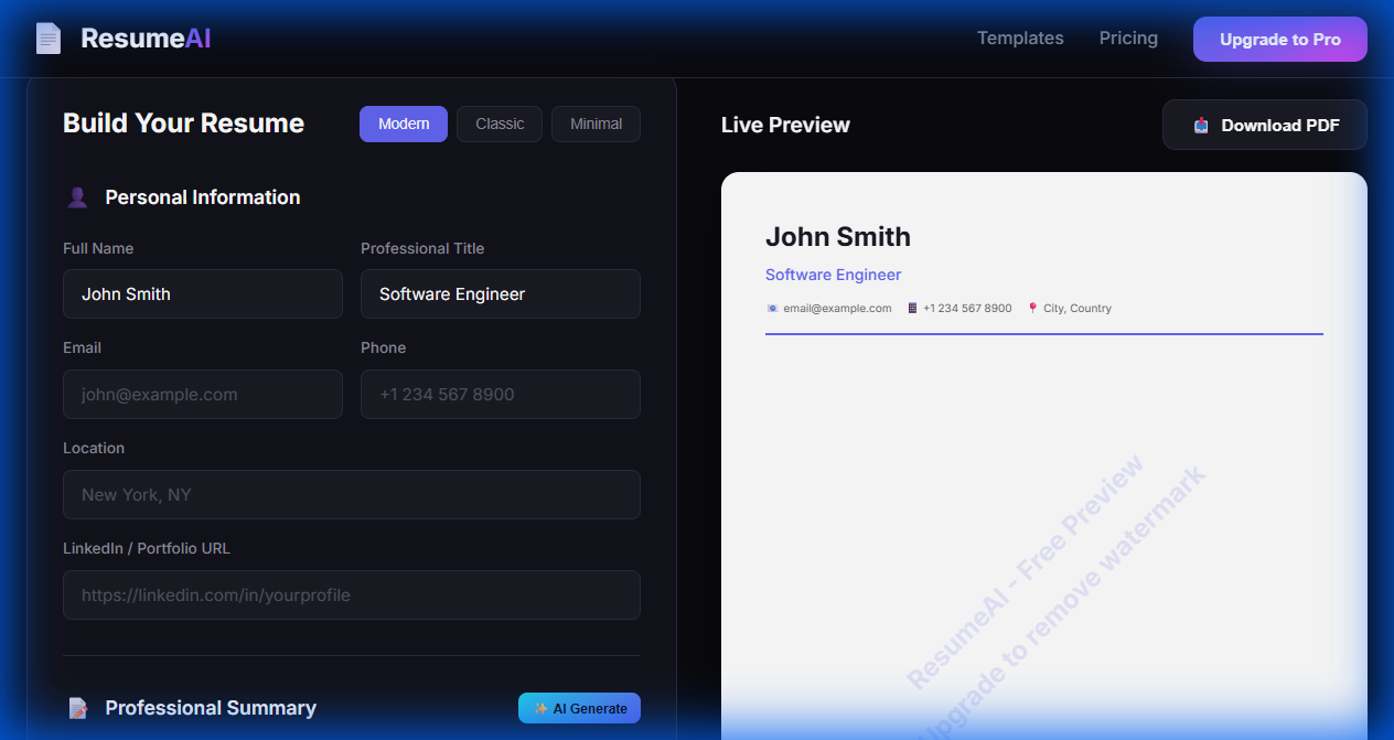 SmartResume screenshot 2