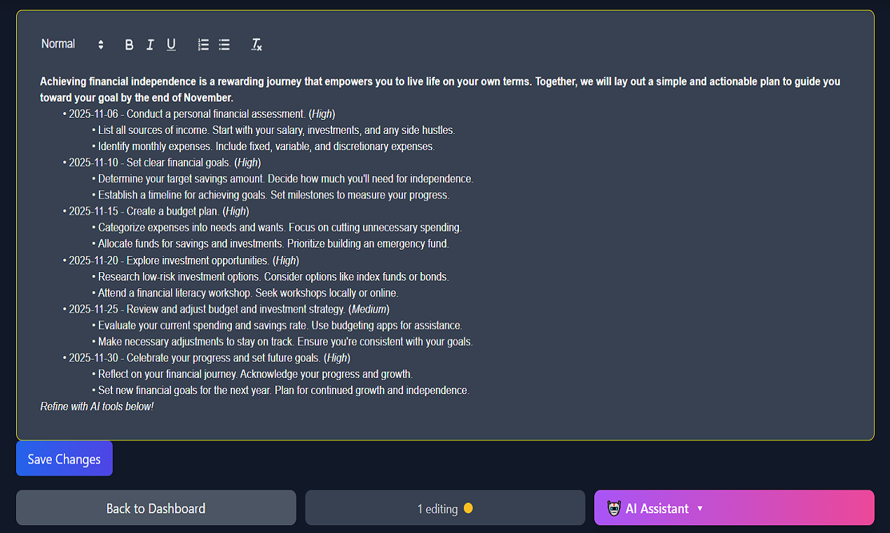 Reverse My Plan 2.0 screenshot 2