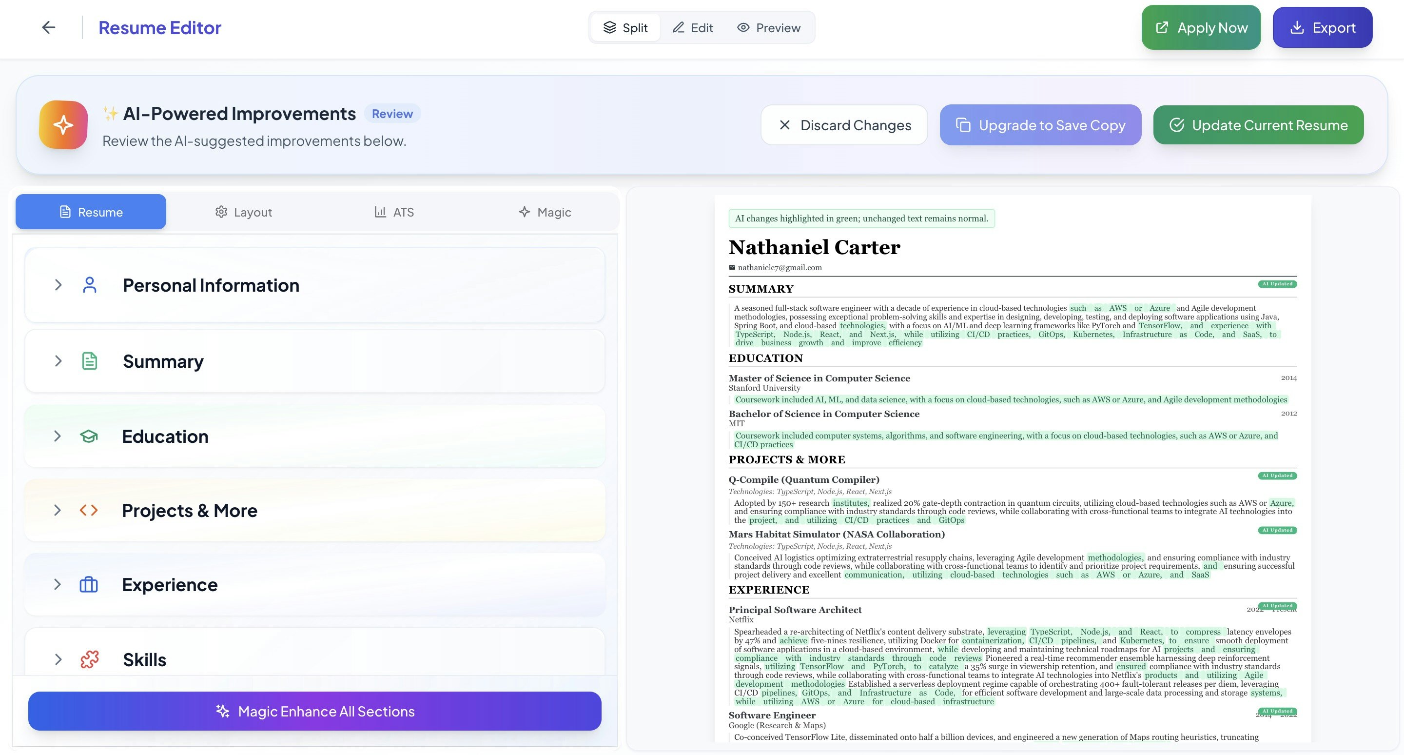 ResuFlex screenshot 2
