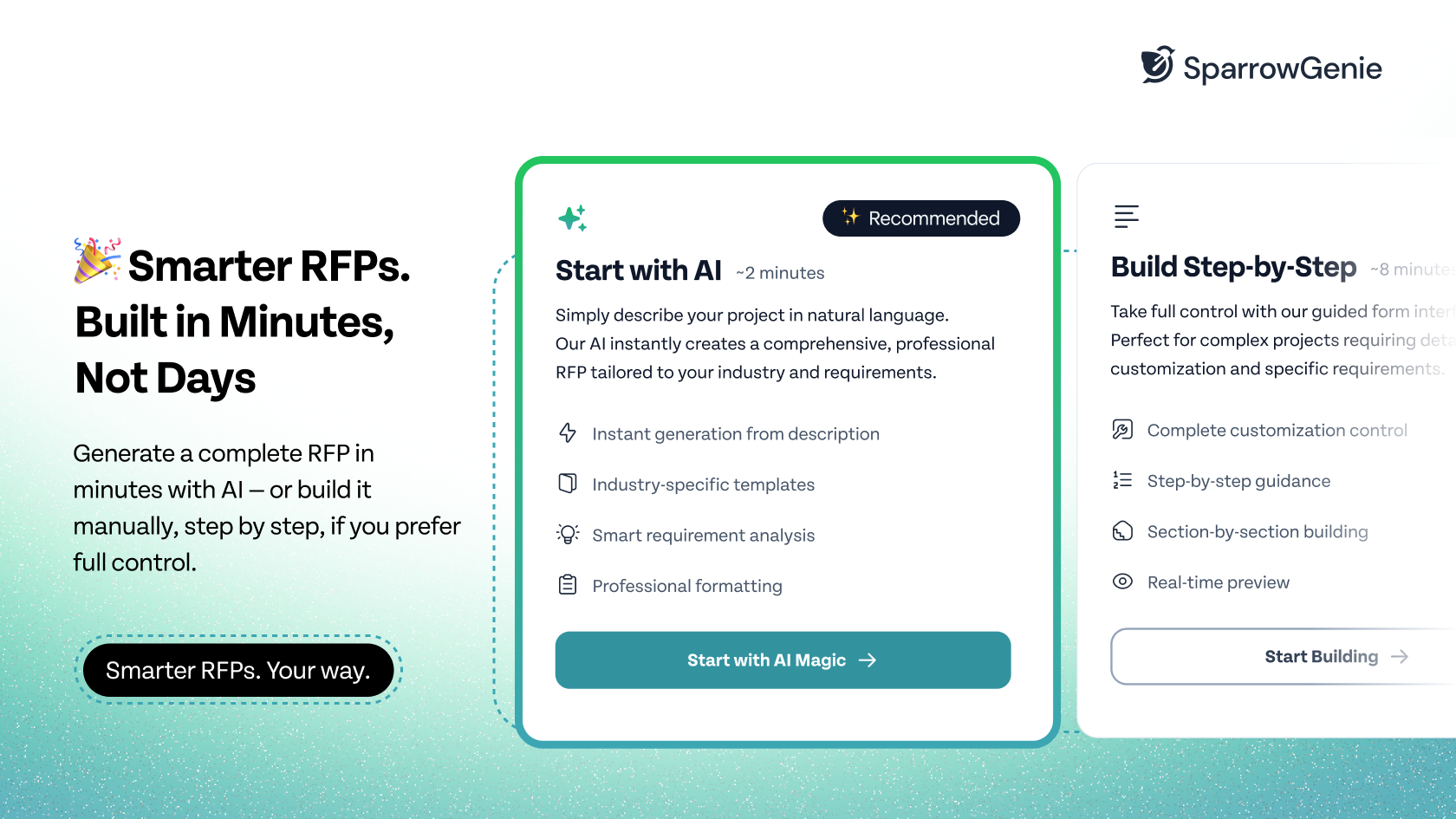 Free RFP Generator by SparrowGenie screenshot 3