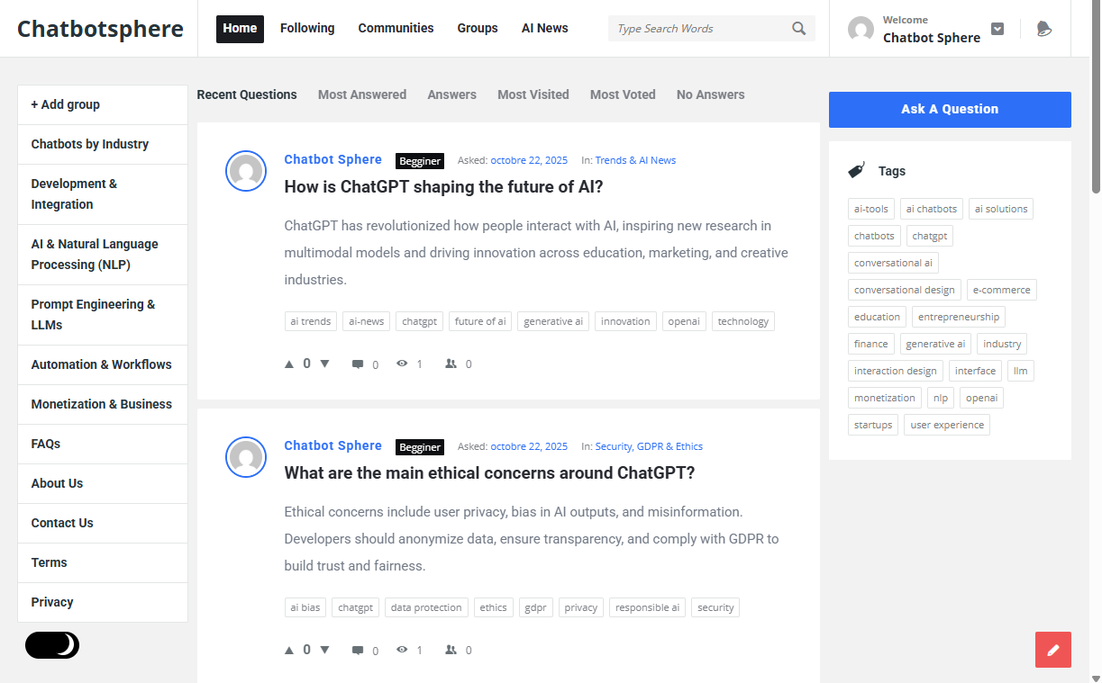 Chatbotsphere screenshot 2