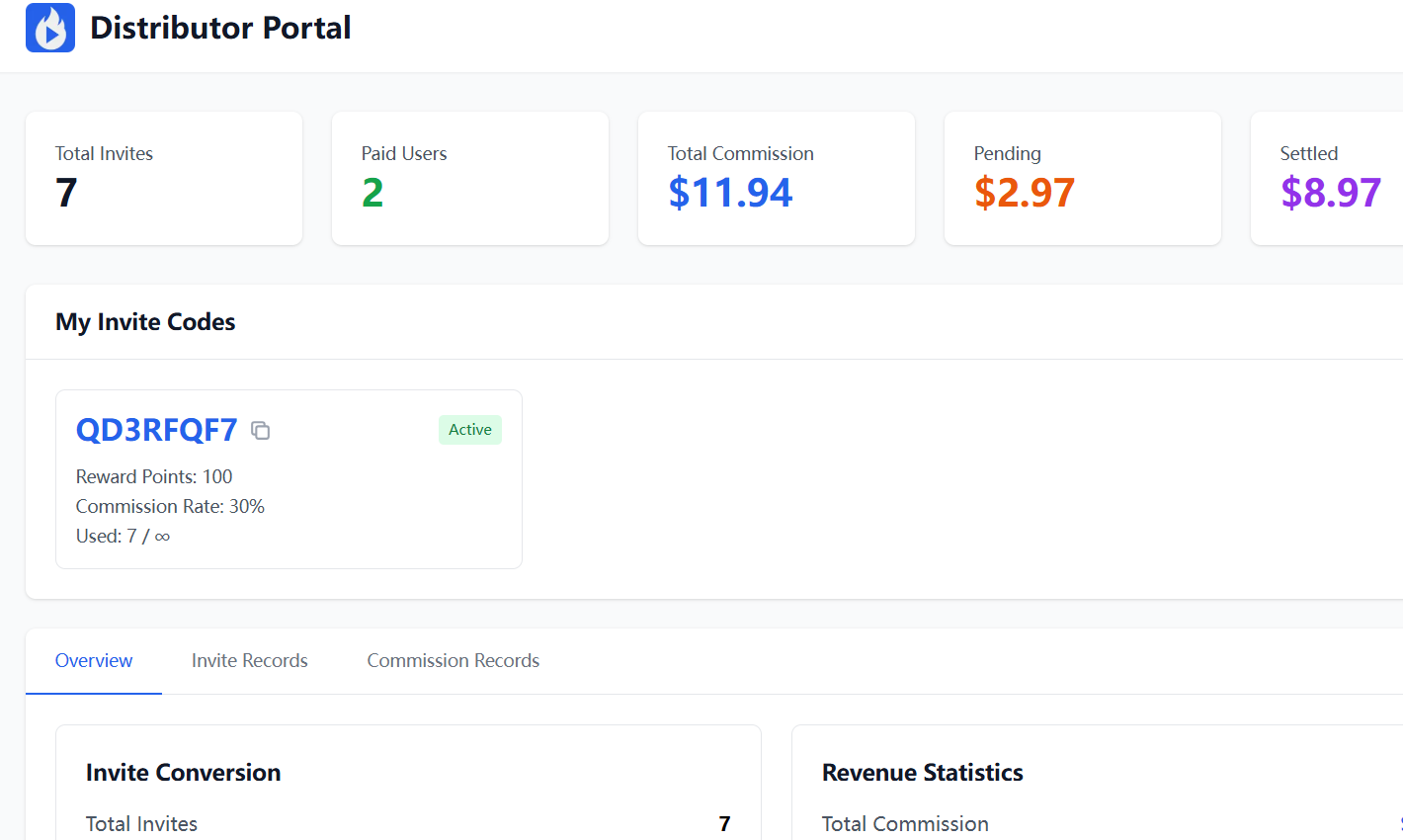 Distributor Portal screenshot 2