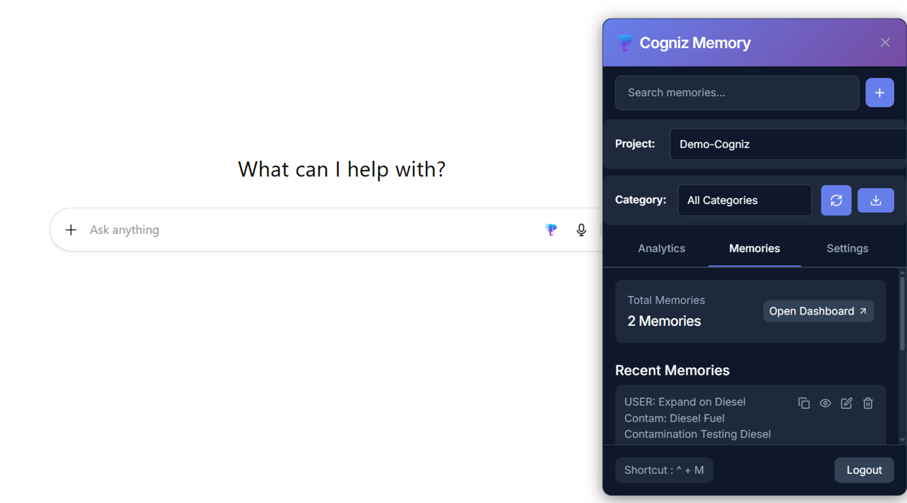 Cogniz AI - AI Context Everywhere screenshot 2