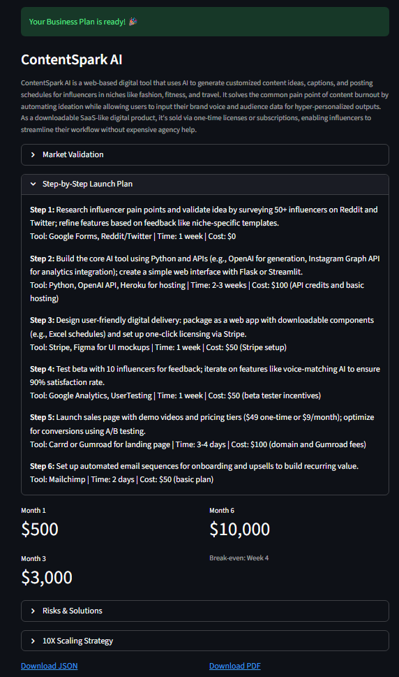 AI Business Idea Generator screenshot 2