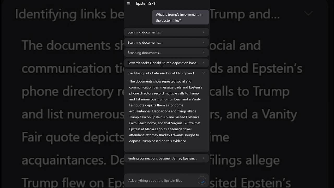EpsteinGPT screenshot 1