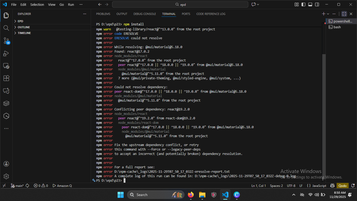 Enhanced Peer Dependencies screenshot 3