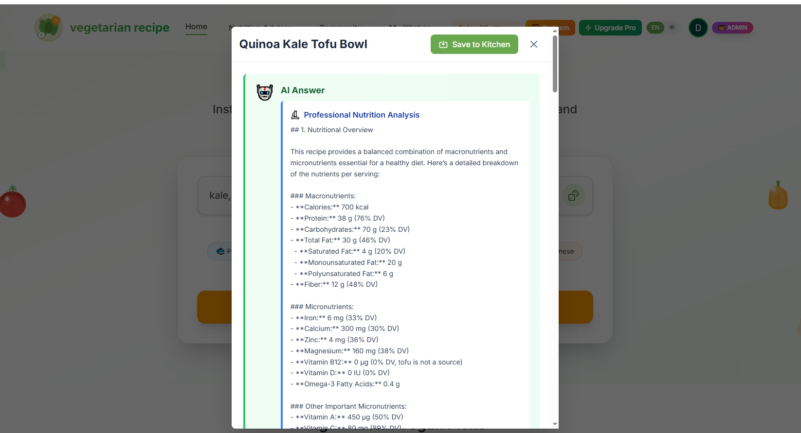 Vegetarian Recipes AI screenshot 2