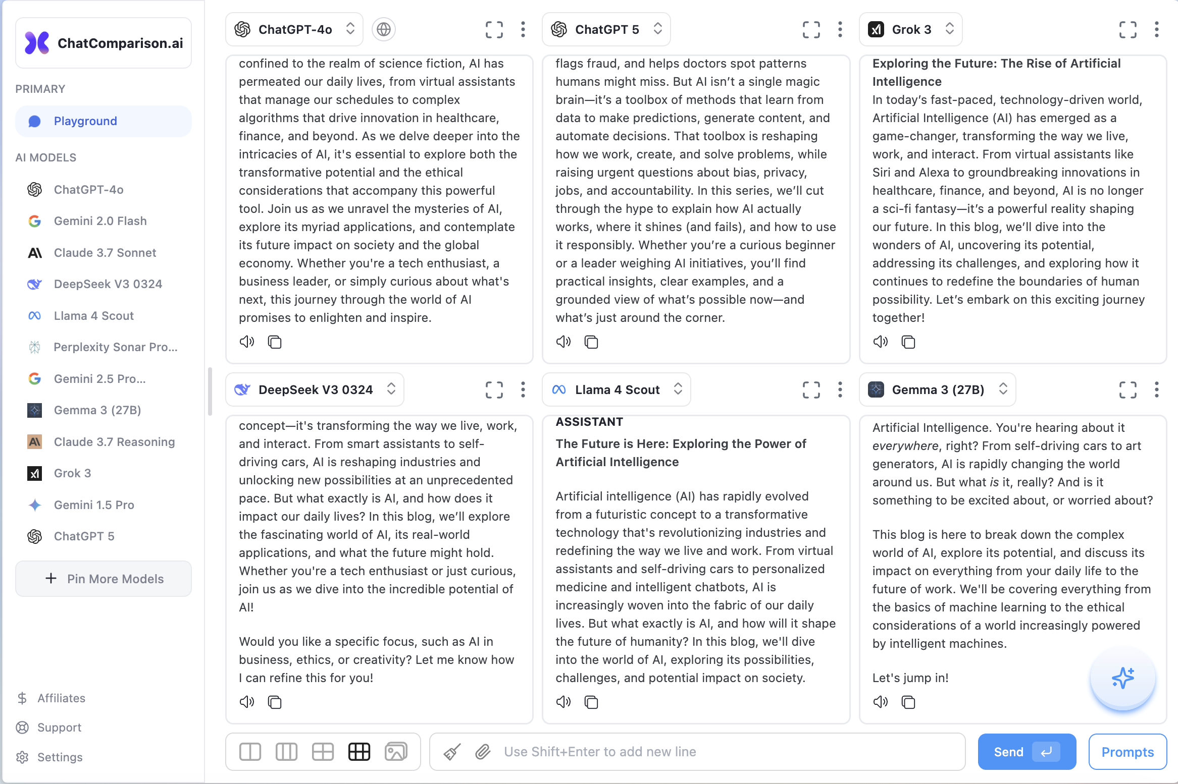 ChatComparison.ai – Compare AI Models screenshot 3