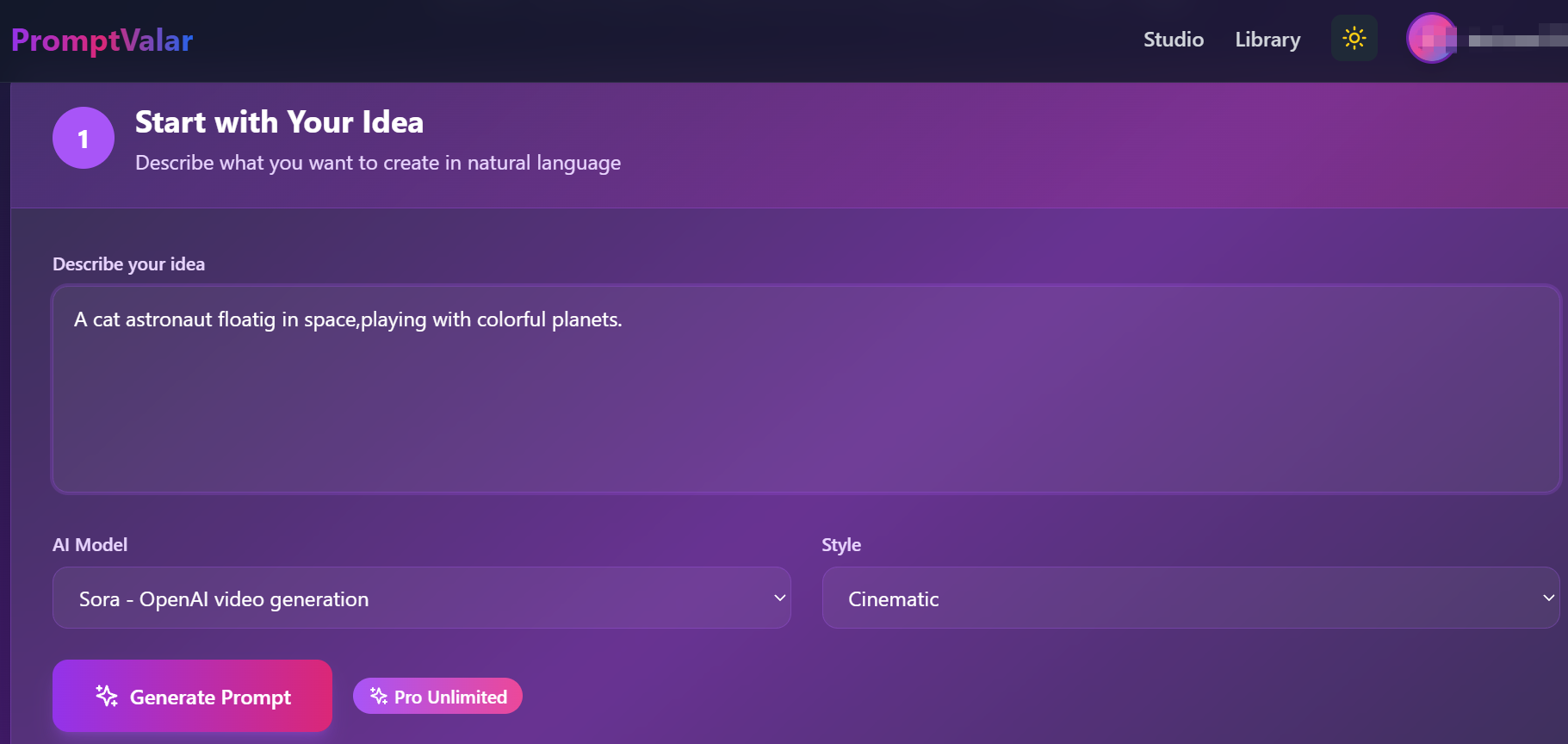 PromptValar screenshot 2