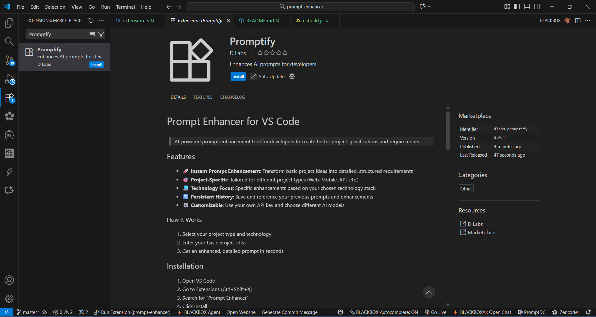 Prompt Enhancer for VS Code screenshot 1