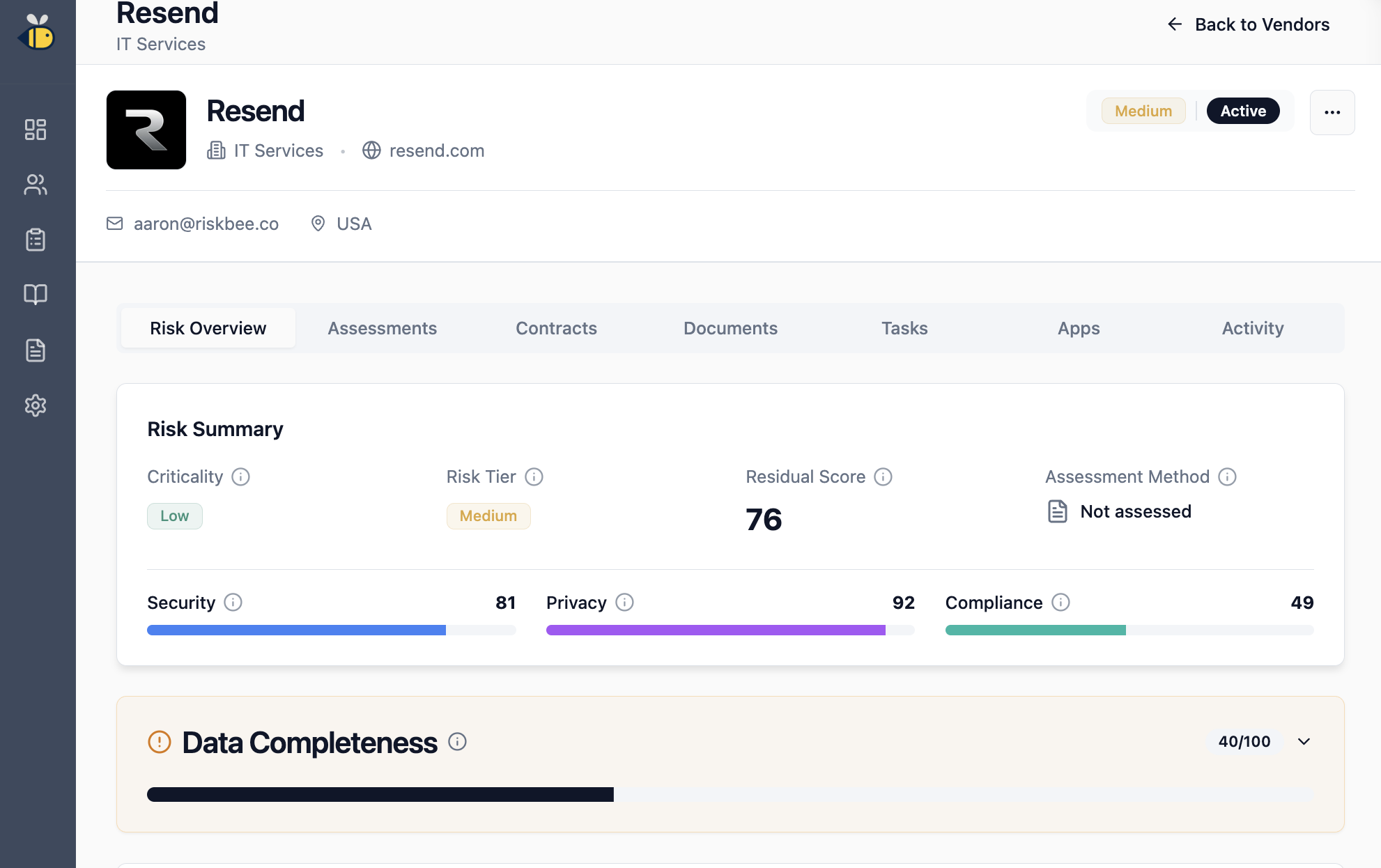 RiskBee screenshot 2
