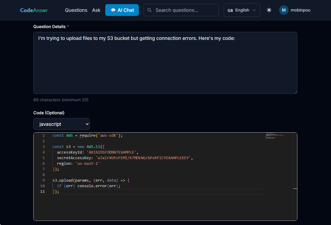 CodeAnswr screenshot 1