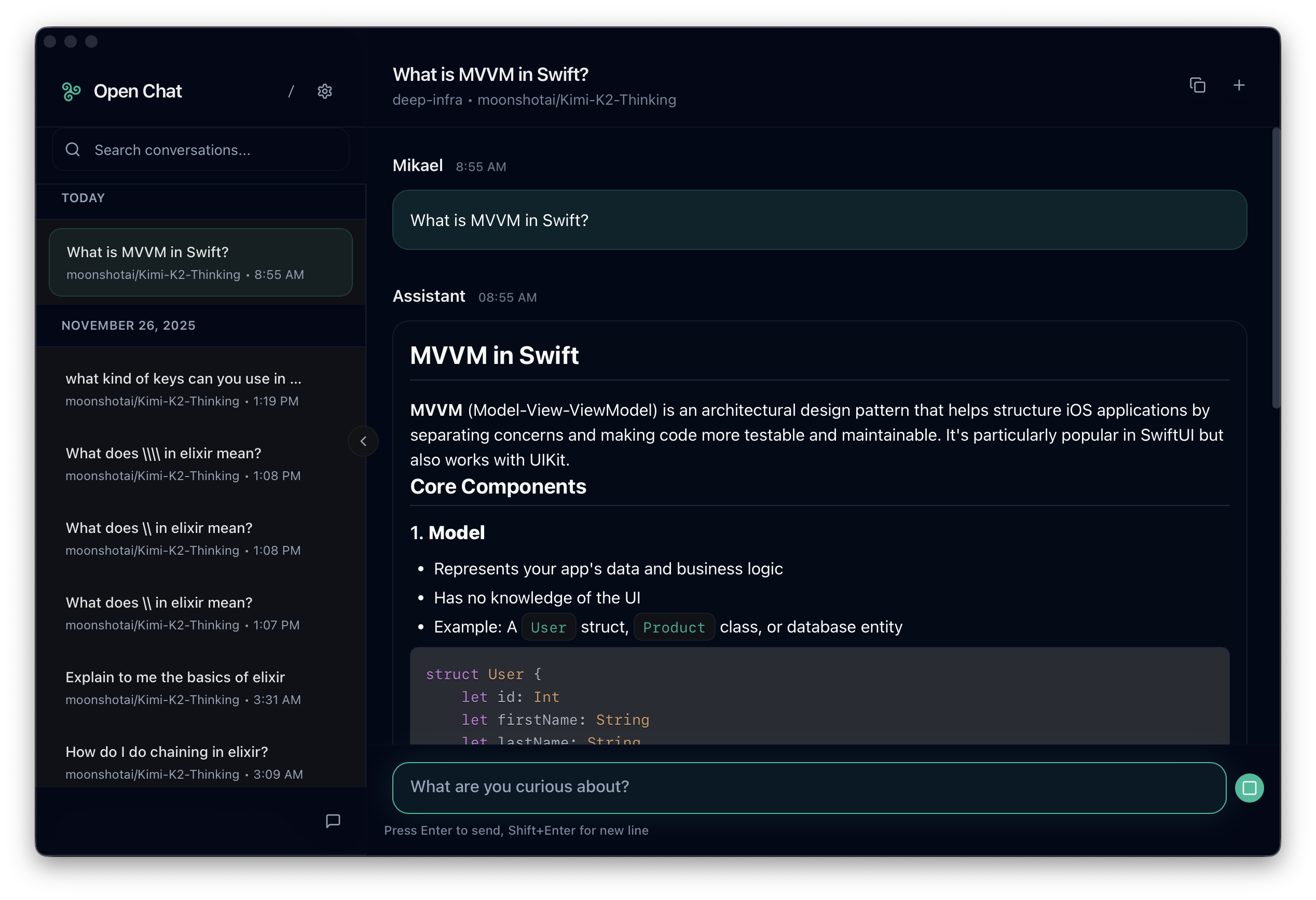 Open Chat screenshot 1