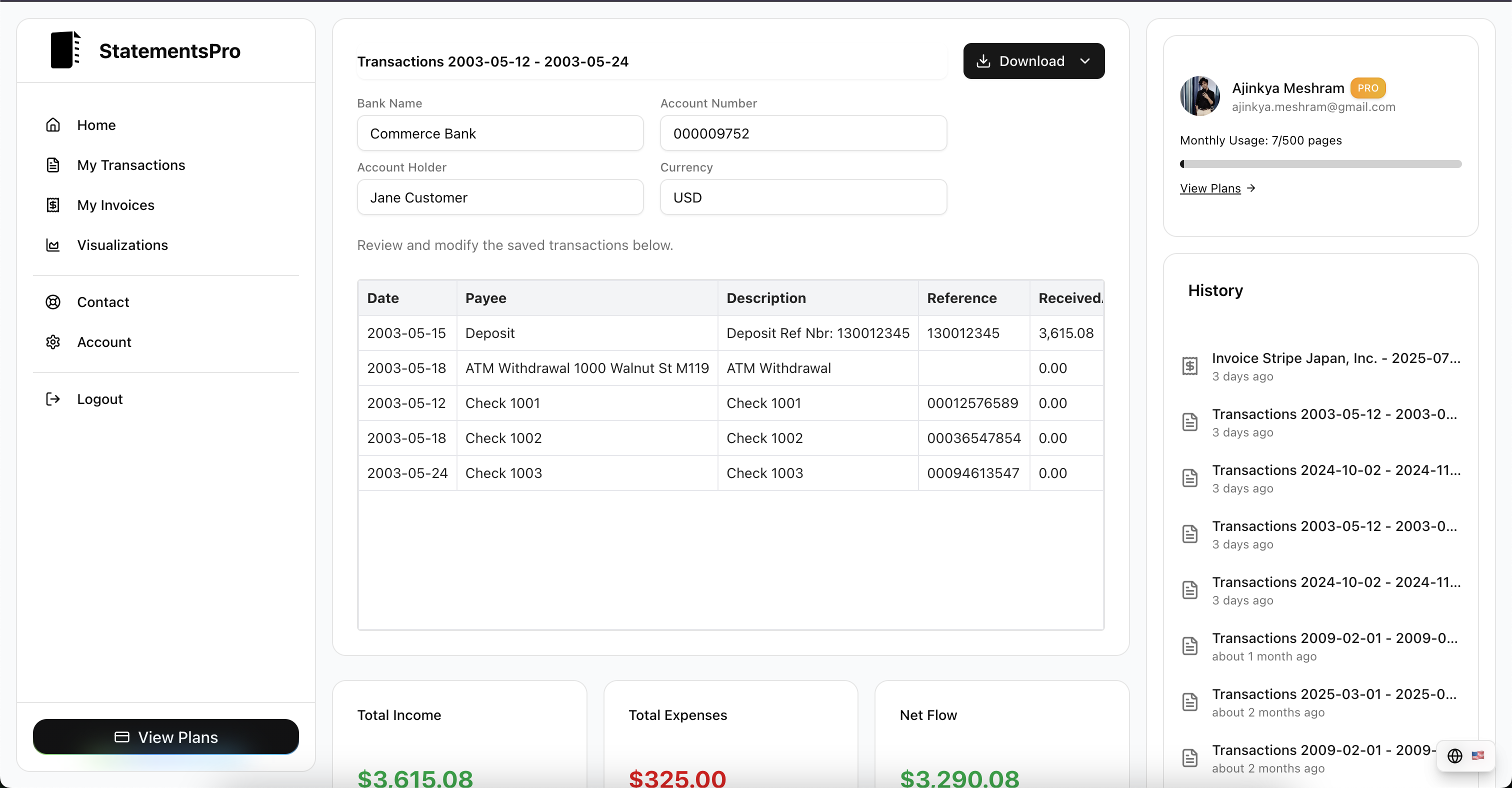 StatementsPro screenshot 1