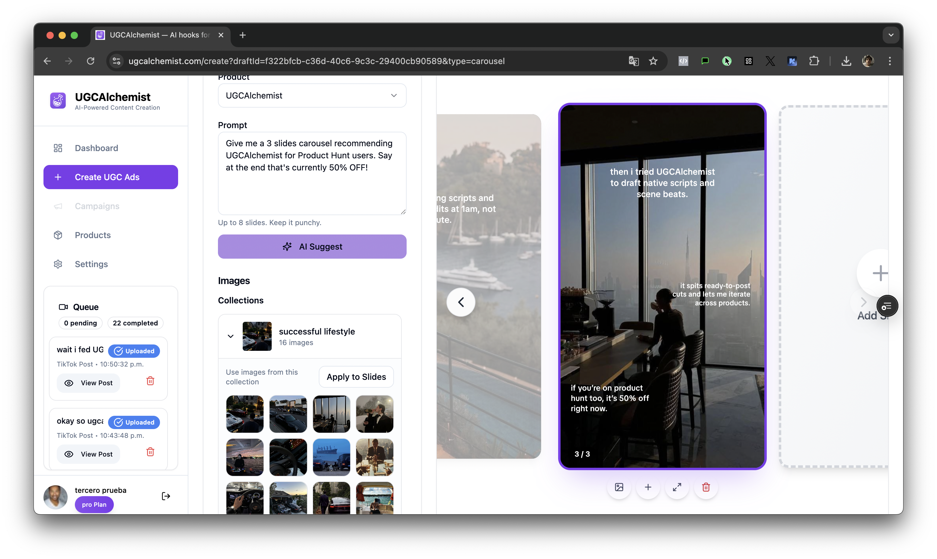UGCAlchemist – New AI Carousel Generator screenshot 3