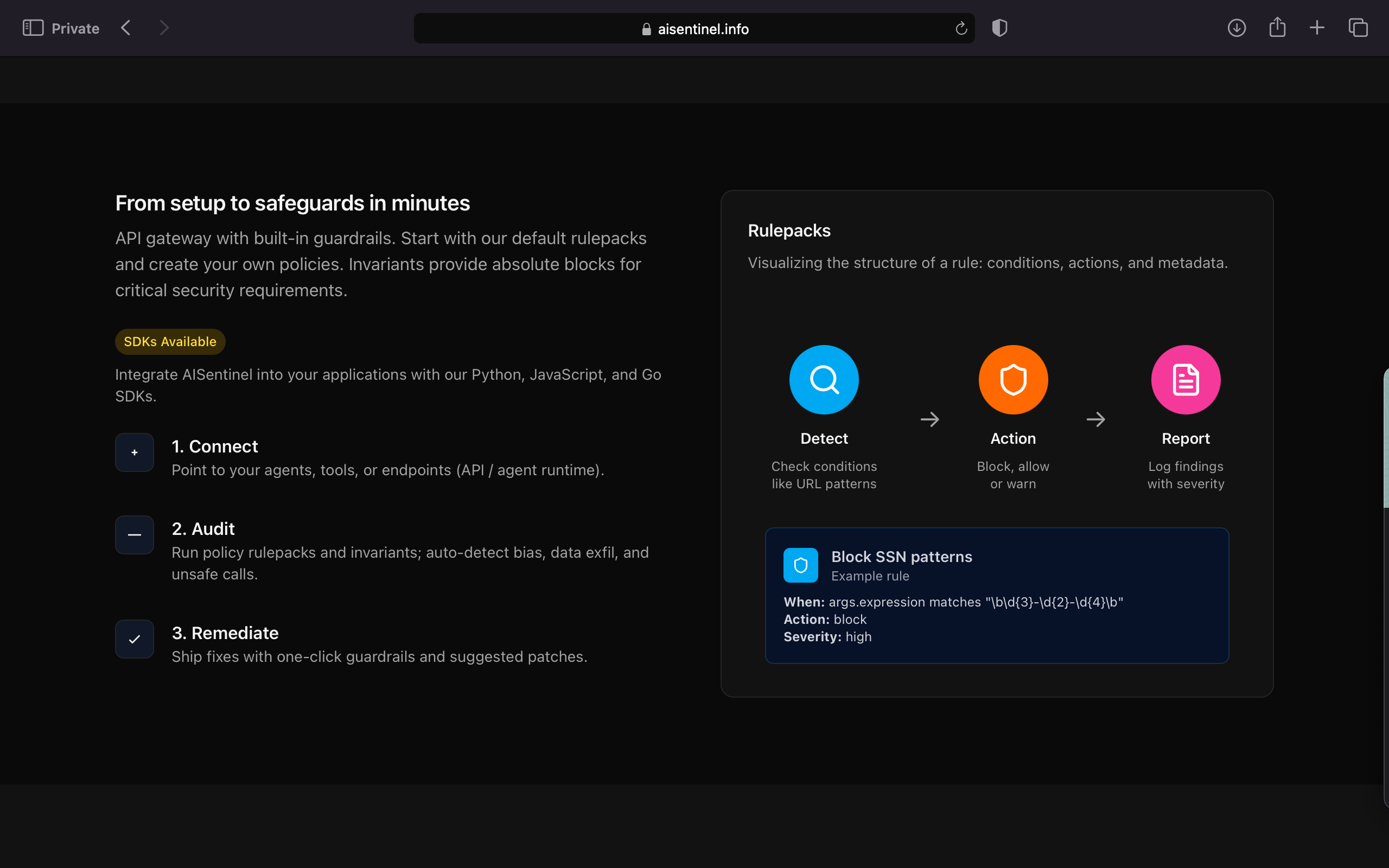 AISentinel SDKs screenshot 2
