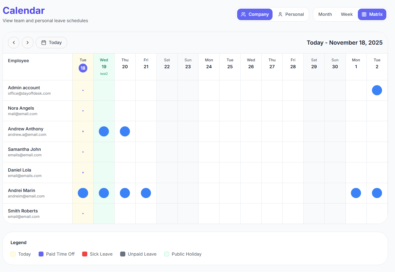 dayoffdesk screenshot 2