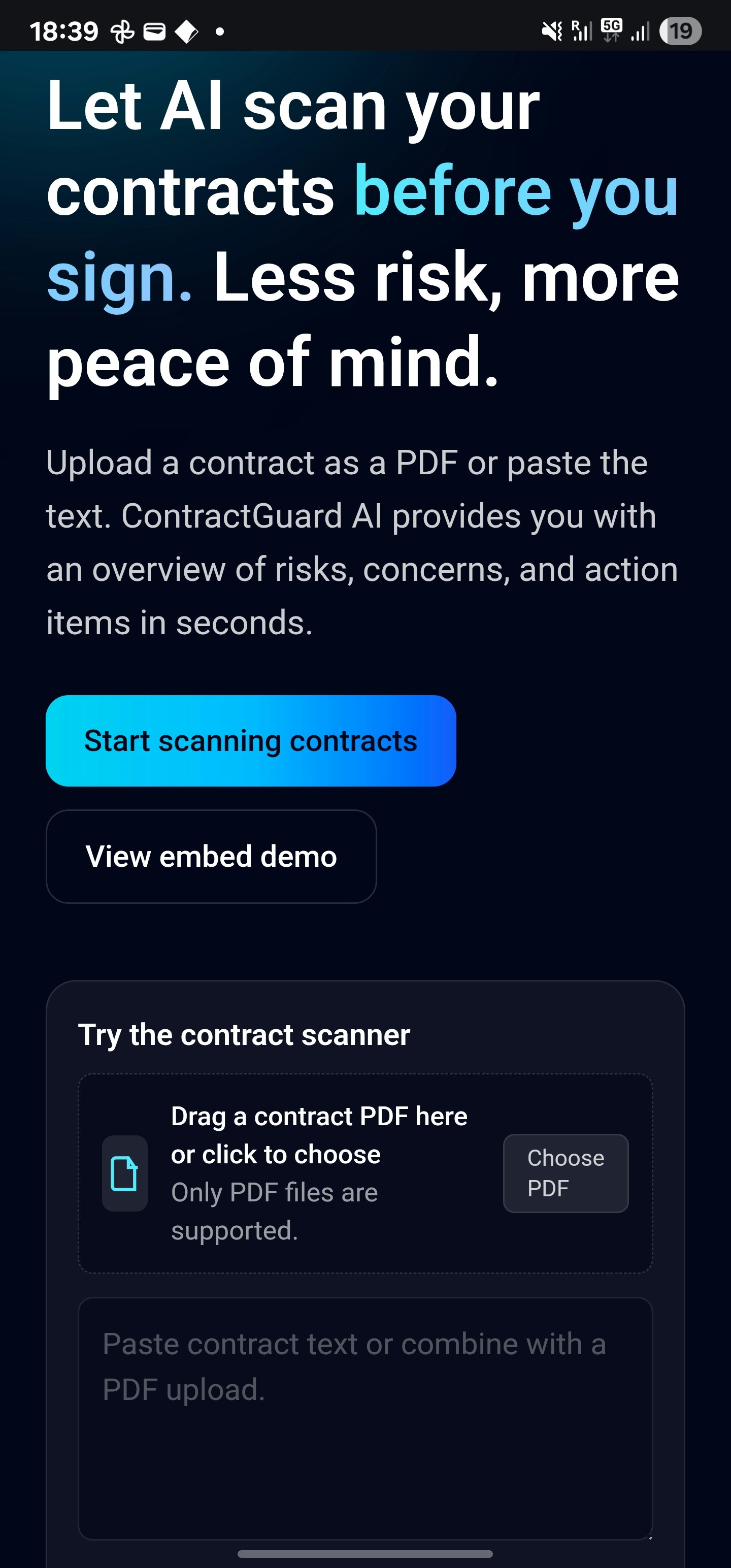 ContractGuard AI, Upload any contract screenshot 2