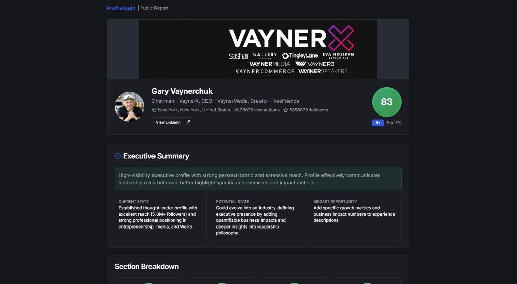 ProfileAudit screenshot 2