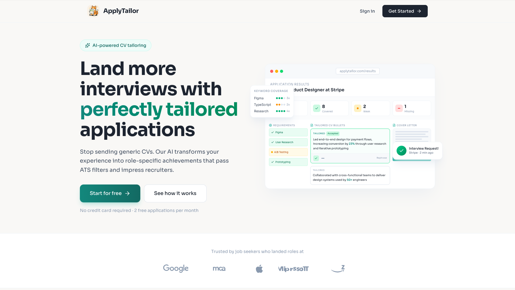 ApplyTailor screenshot 1