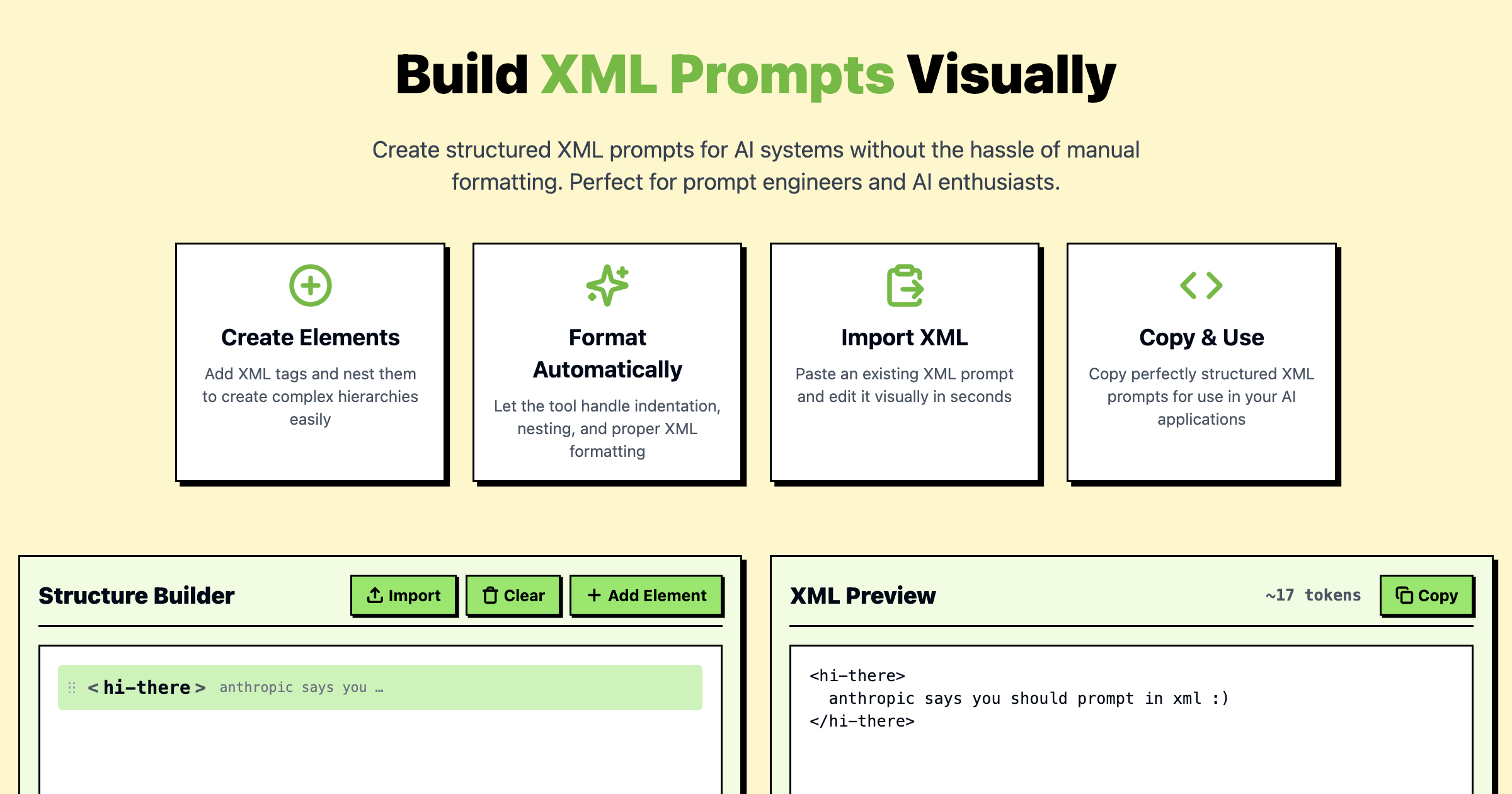 XML Prompt Builder screenshot 1