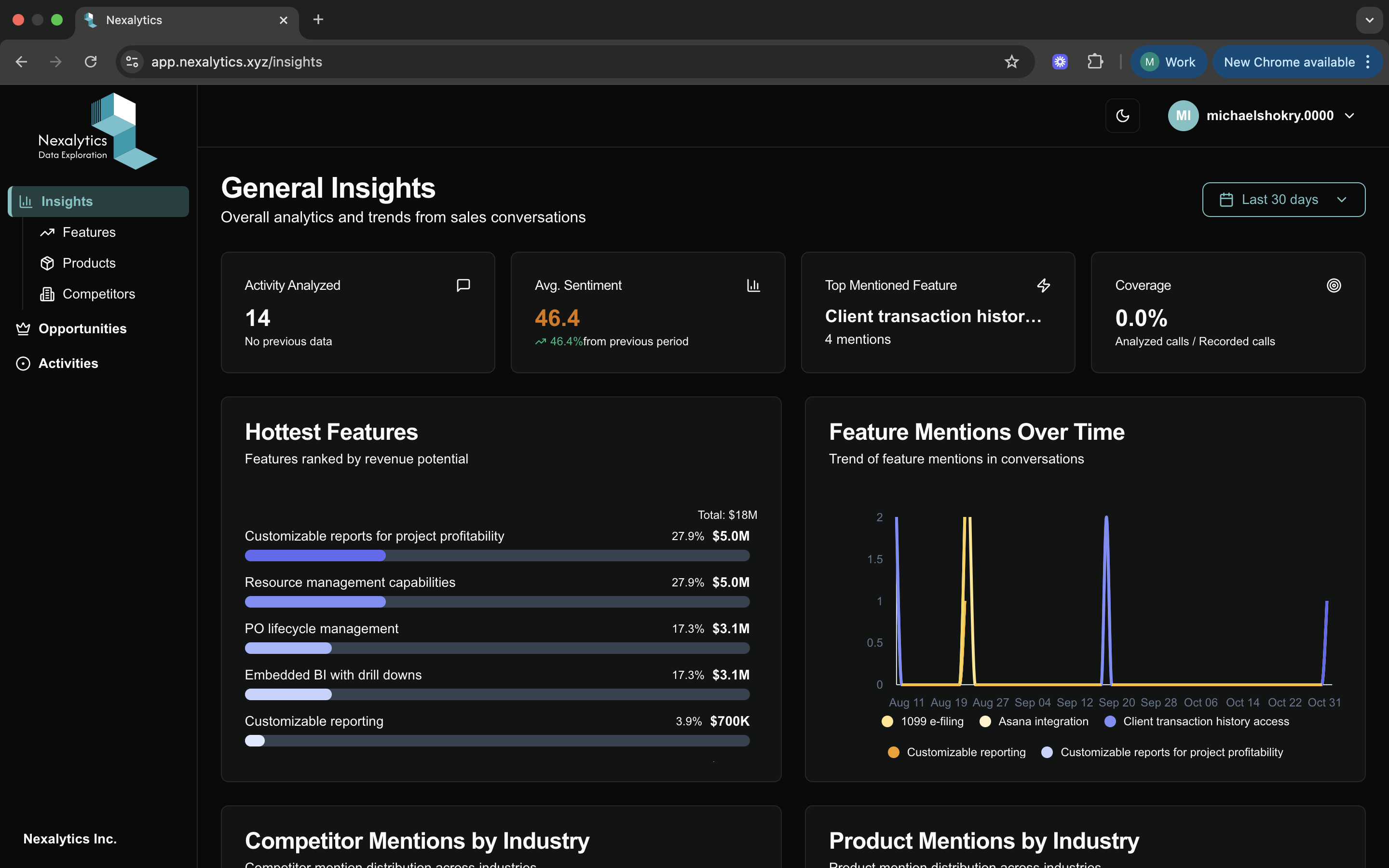 Nexalytics screenshot 1