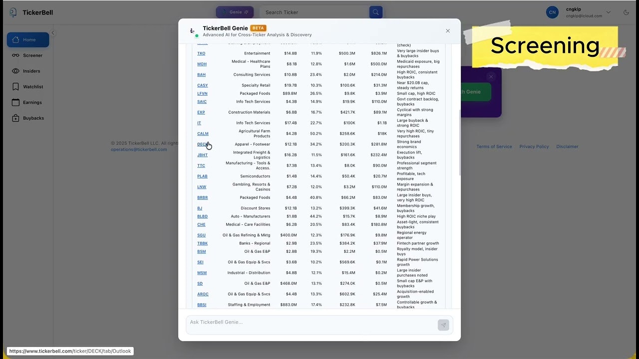 Tickerbell screenshot 1