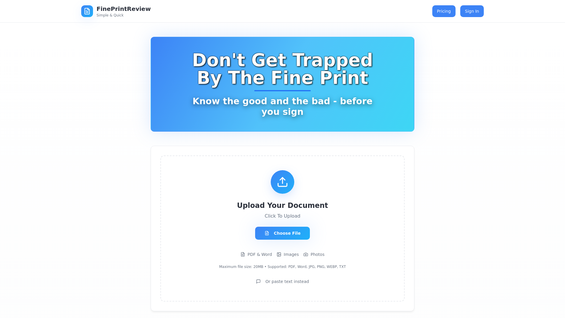 FinePrintReview screenshot 1