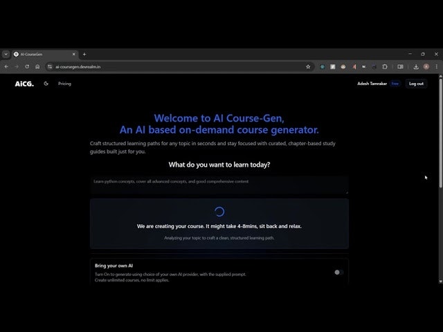 AI Course Gen screenshot 1