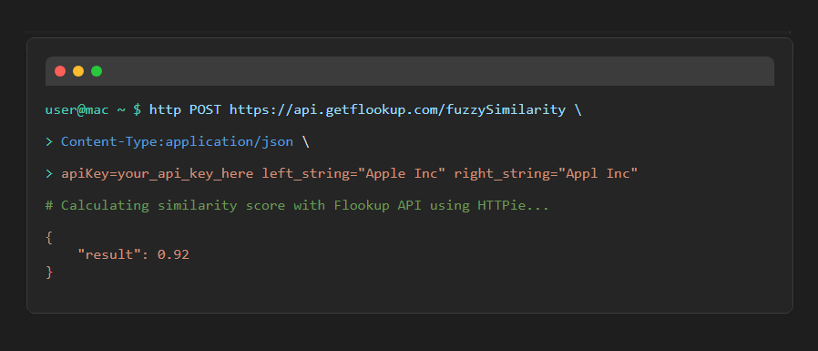 Flookup Data Wrangler: API screenshot 3