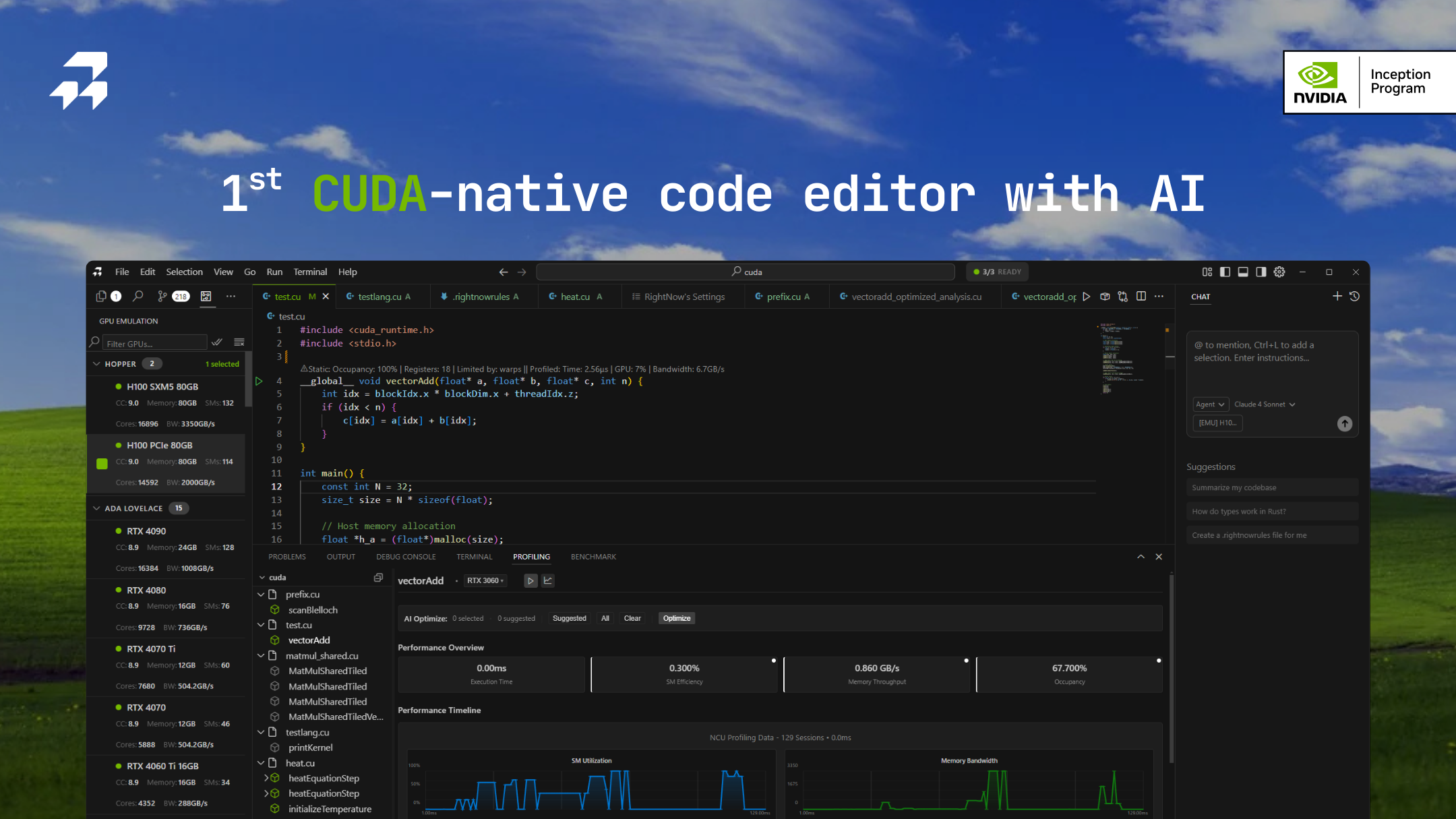 RightNow CUDA Editor screenshot 1