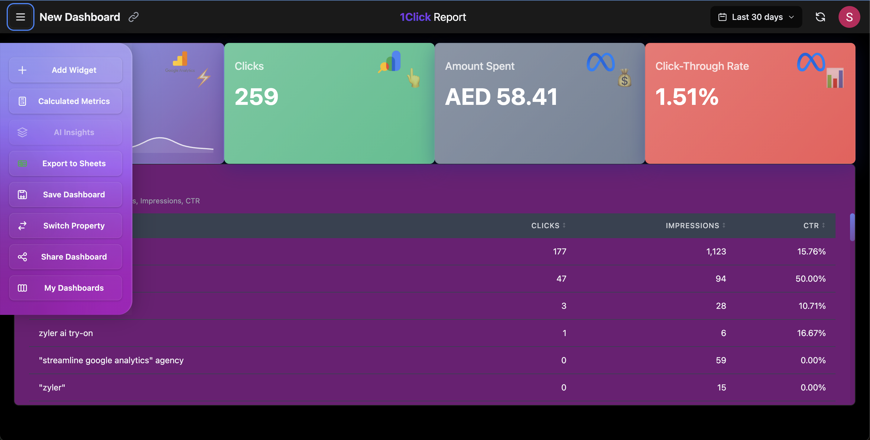 1Click Report screenshot 4