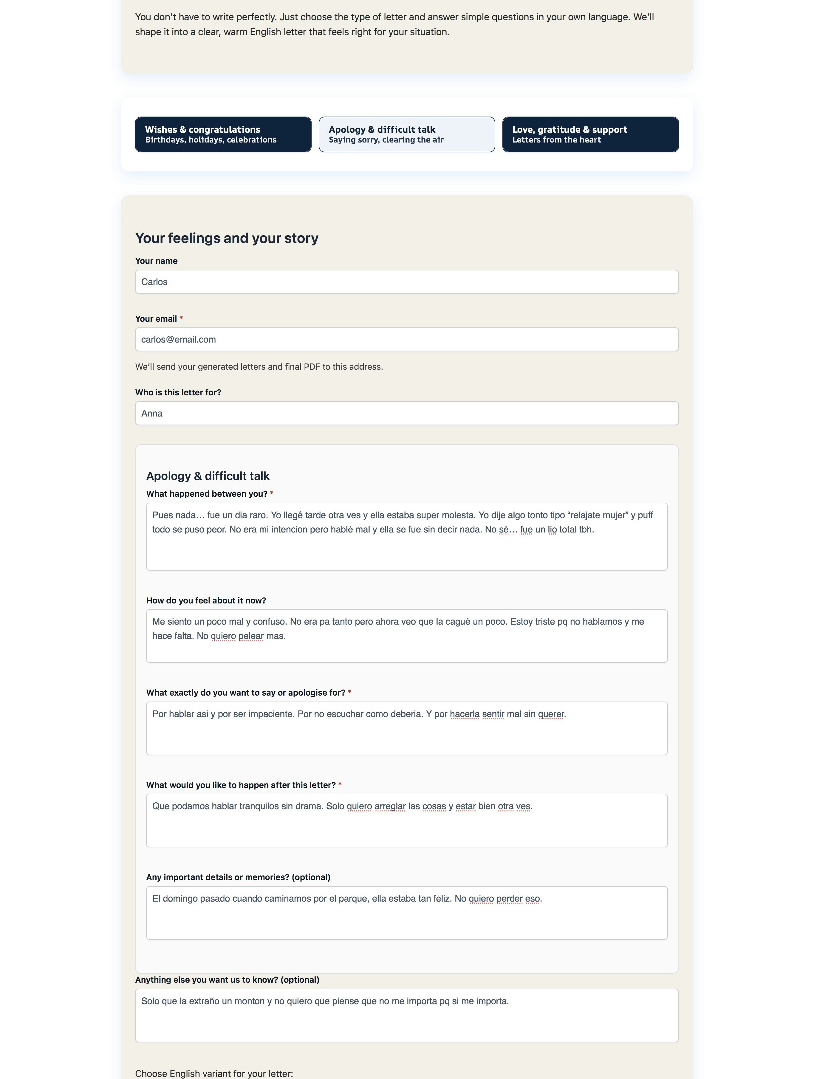 SayAllAI – AI Letter Generator screenshot 4