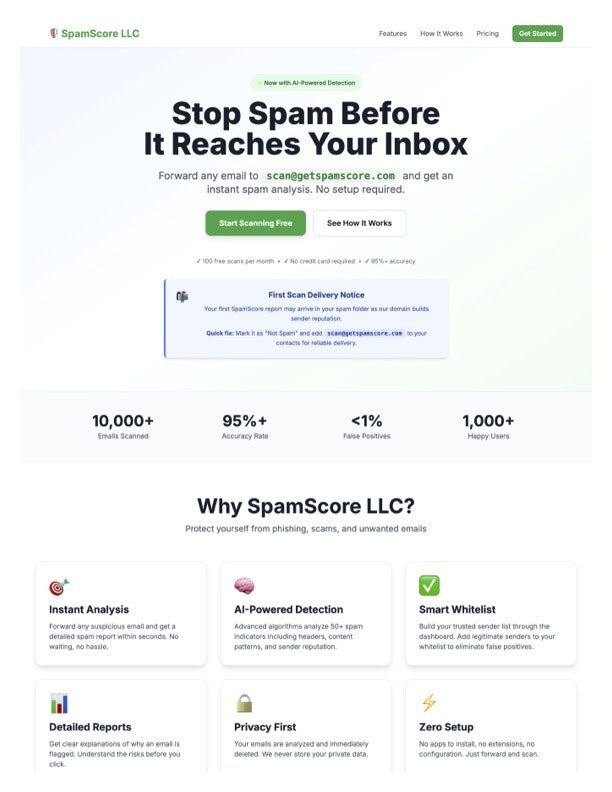 SpamScore LLC screenshot 1