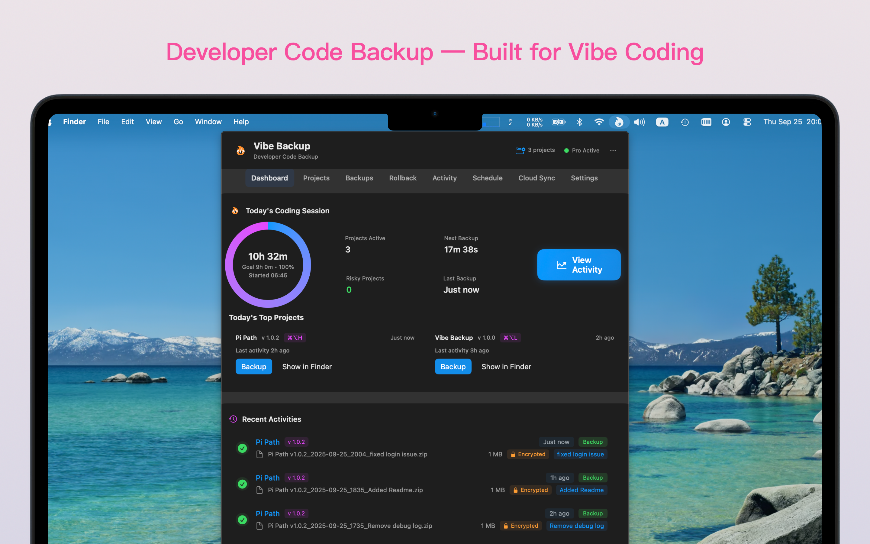 Vibe Backup screenshot 1