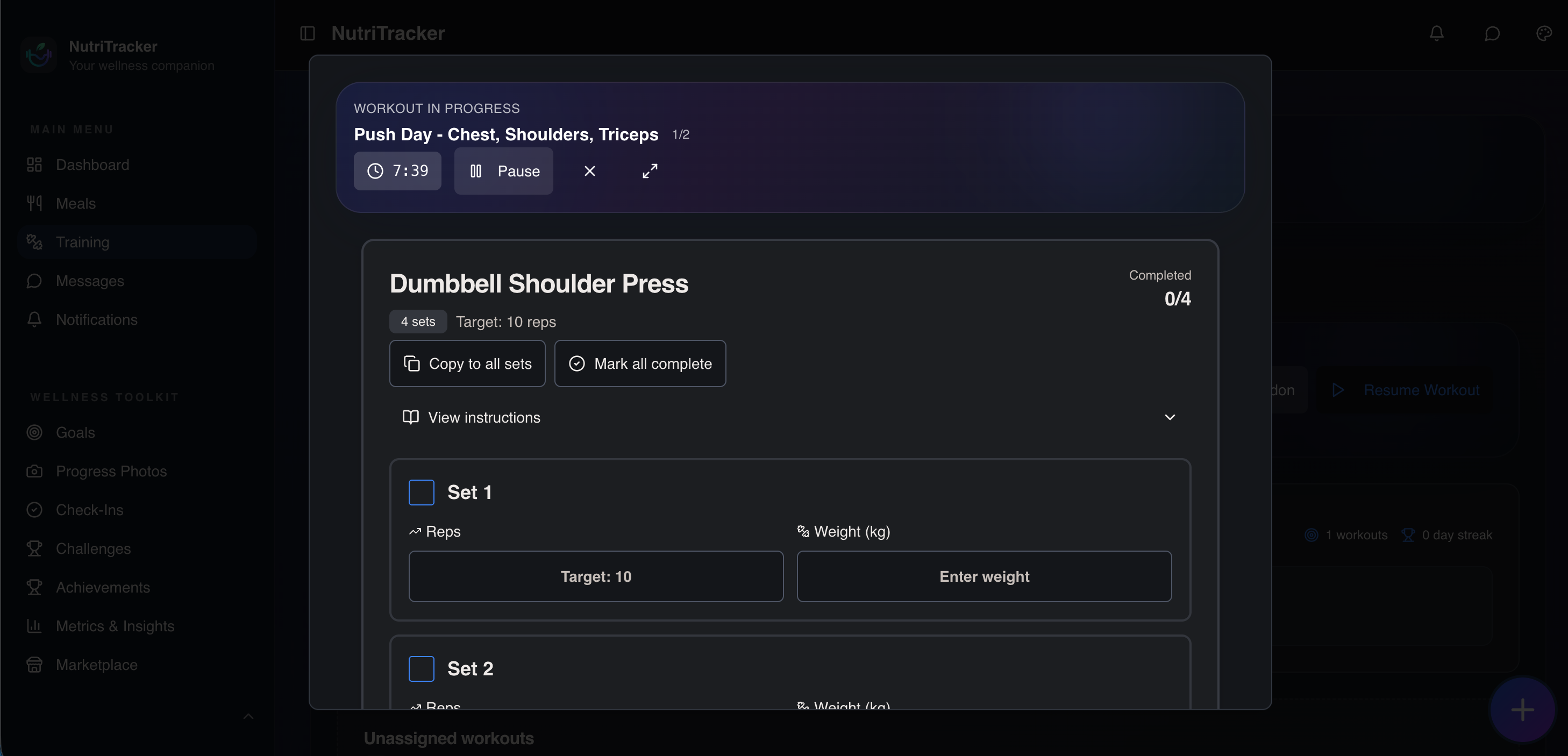 NutriTracker screenshot 2