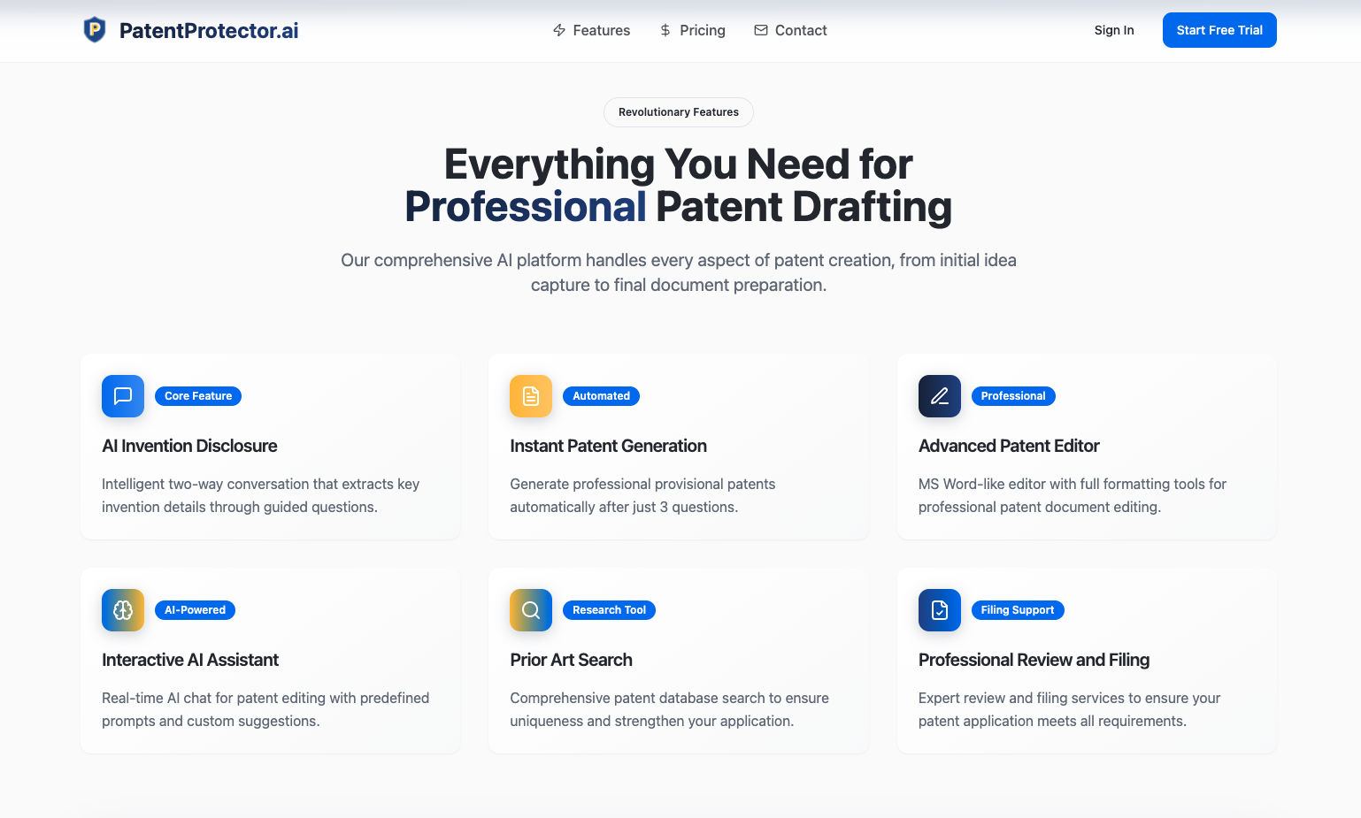 PatentProtector.ai screenshot 2