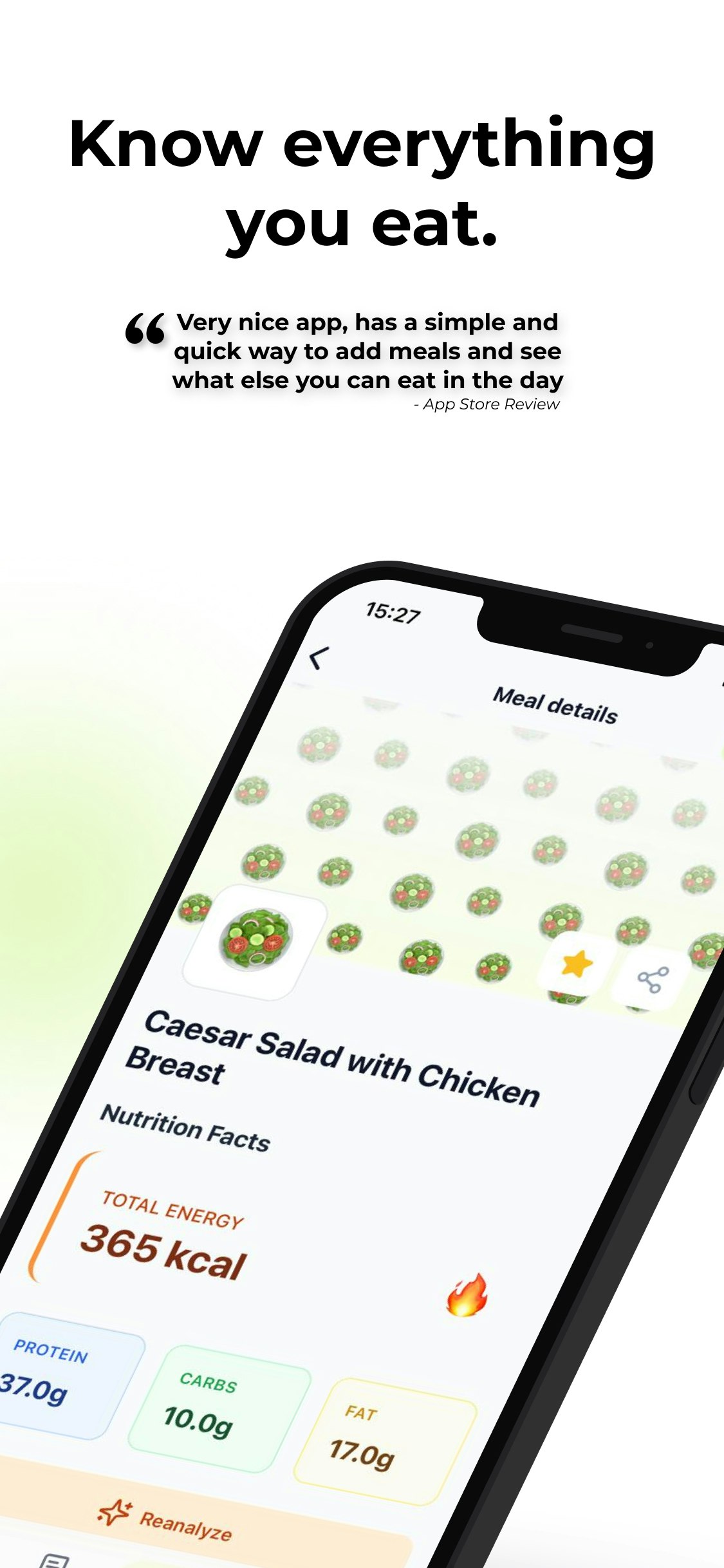 Foodiary: the no-BS calorie tracker screenshot 3