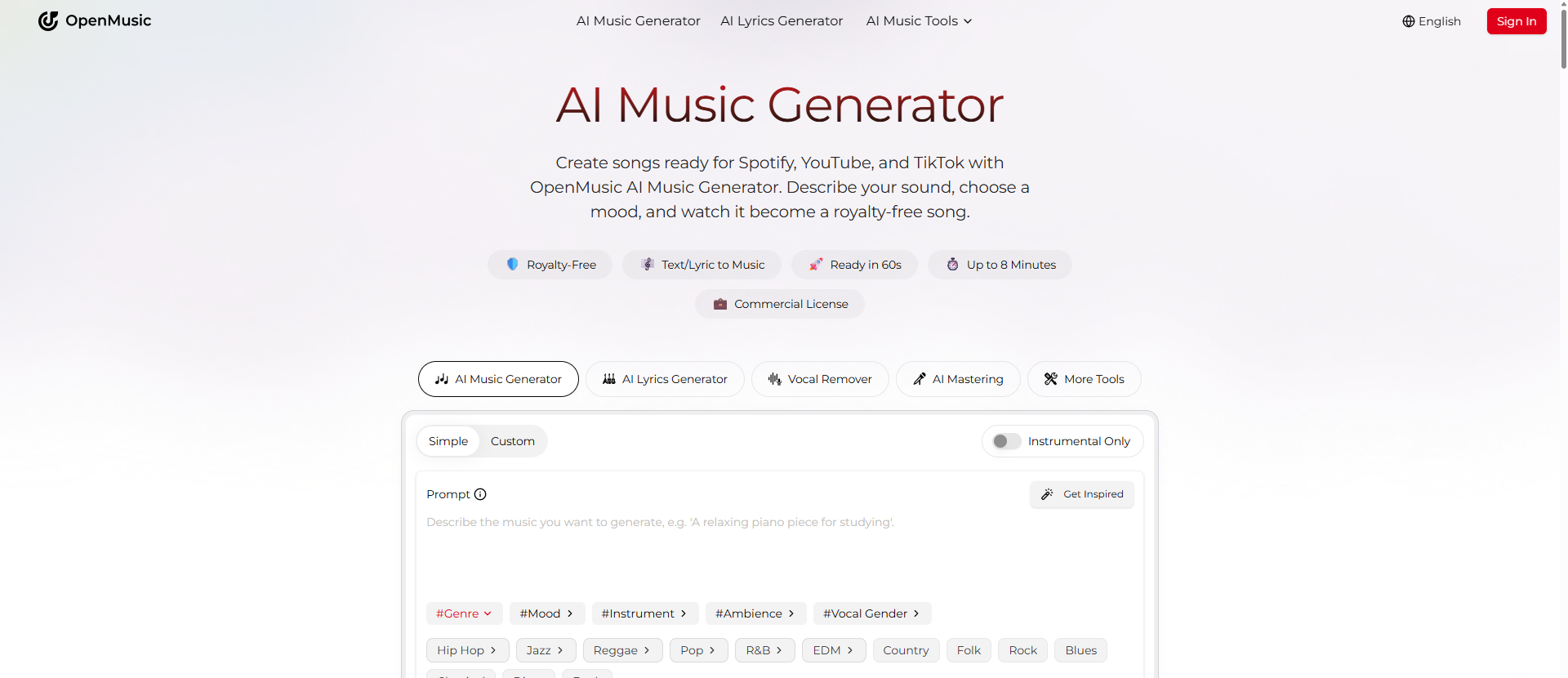 OpenMusic screenshot 1