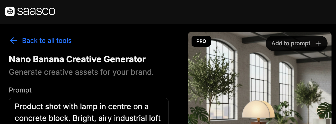 Saasco - Nano Banana Creative Generator screenshot 3