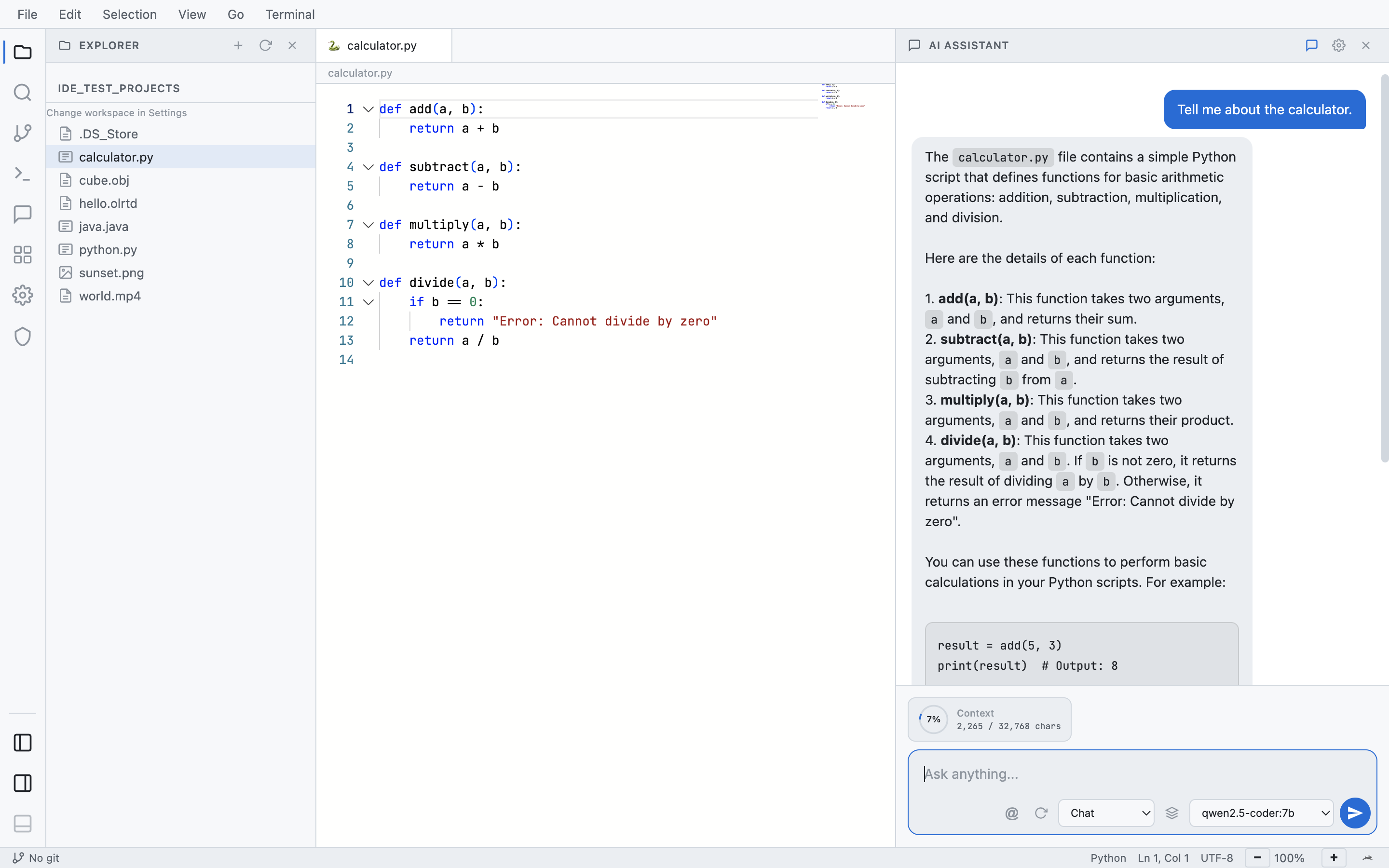 Ollie IDE screenshot 1