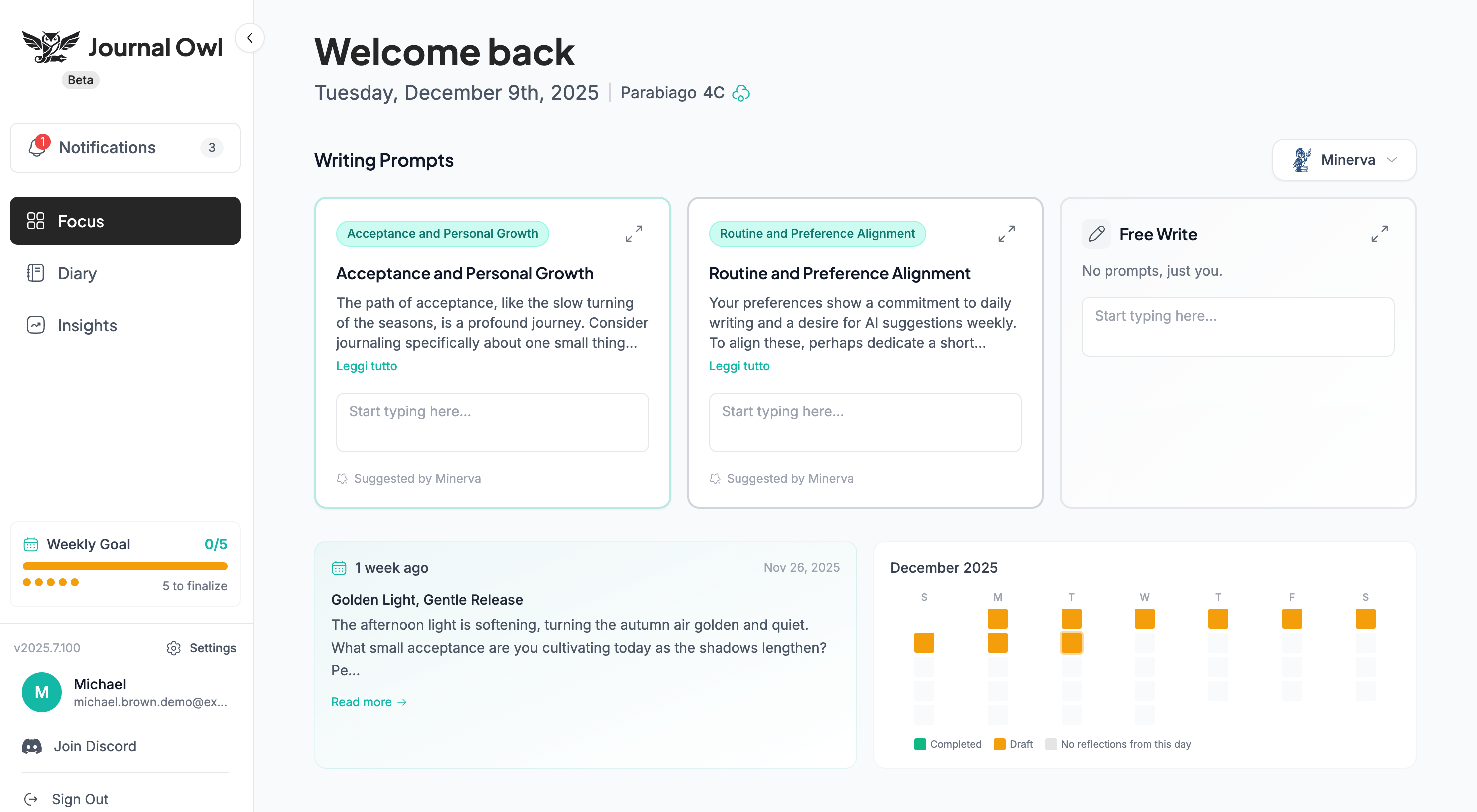 Journal Owl screenshot 1