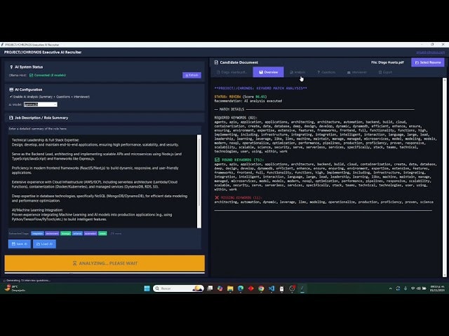 PROJECT//CHRONOS: The Offline AI Resume screenshot 1