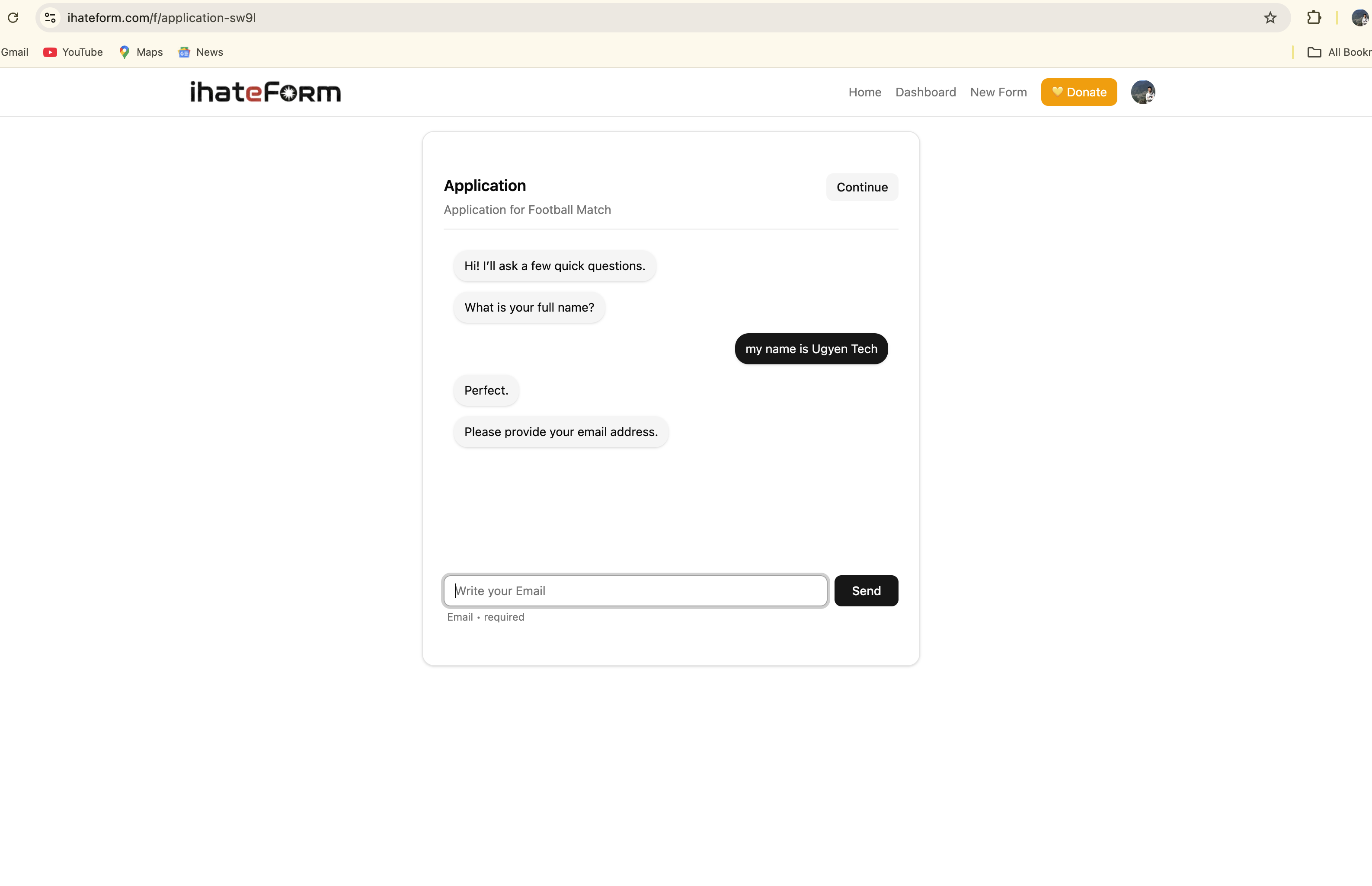 ihateform screenshot 2