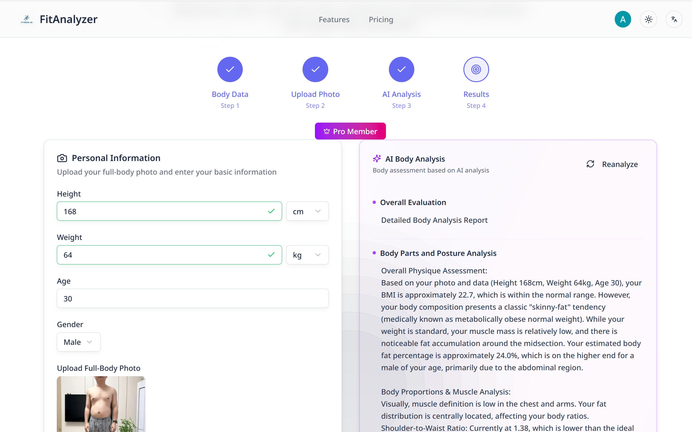 FitAnalyzer screenshot 1