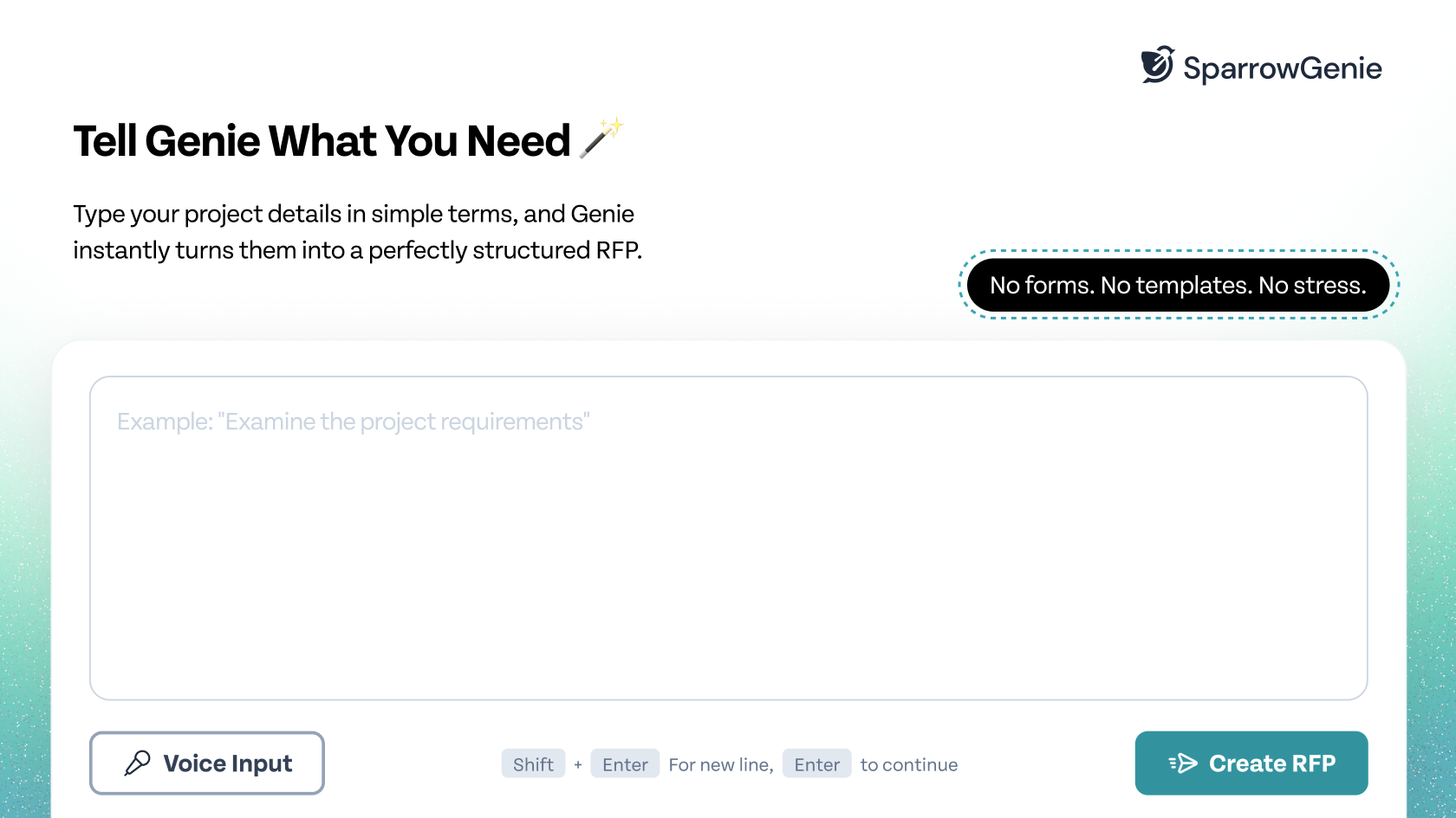 Free RFP Generator by SparrowGenie screenshot 2
