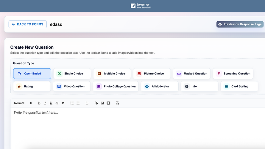 Evoosurvey screenshot 1
