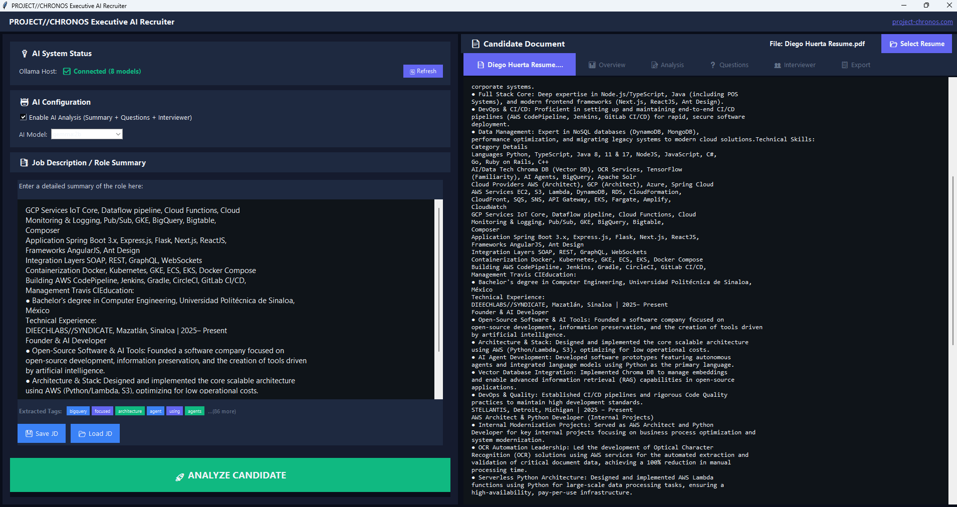 PROJECT//CHRONOS: The Offline AI Resume screenshot 5