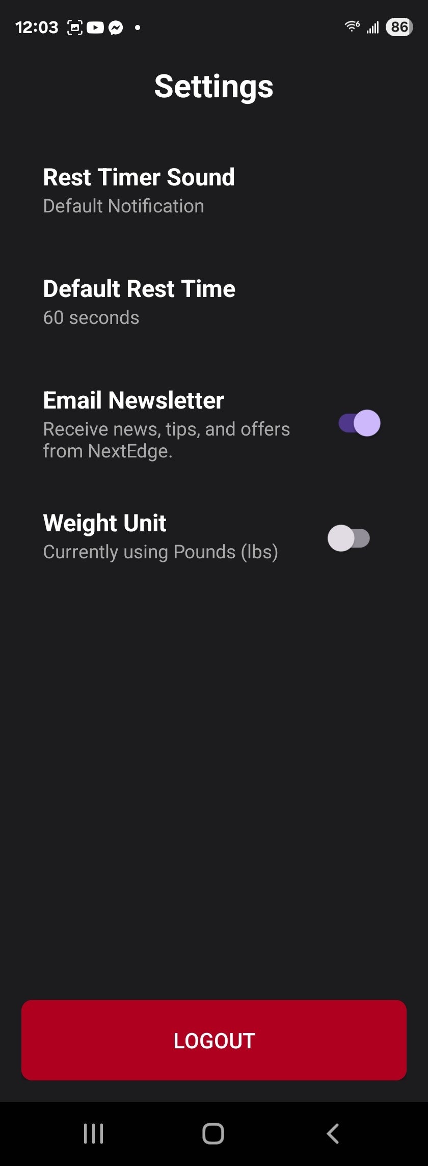 NextEdge Workout Tracker screenshot 4
