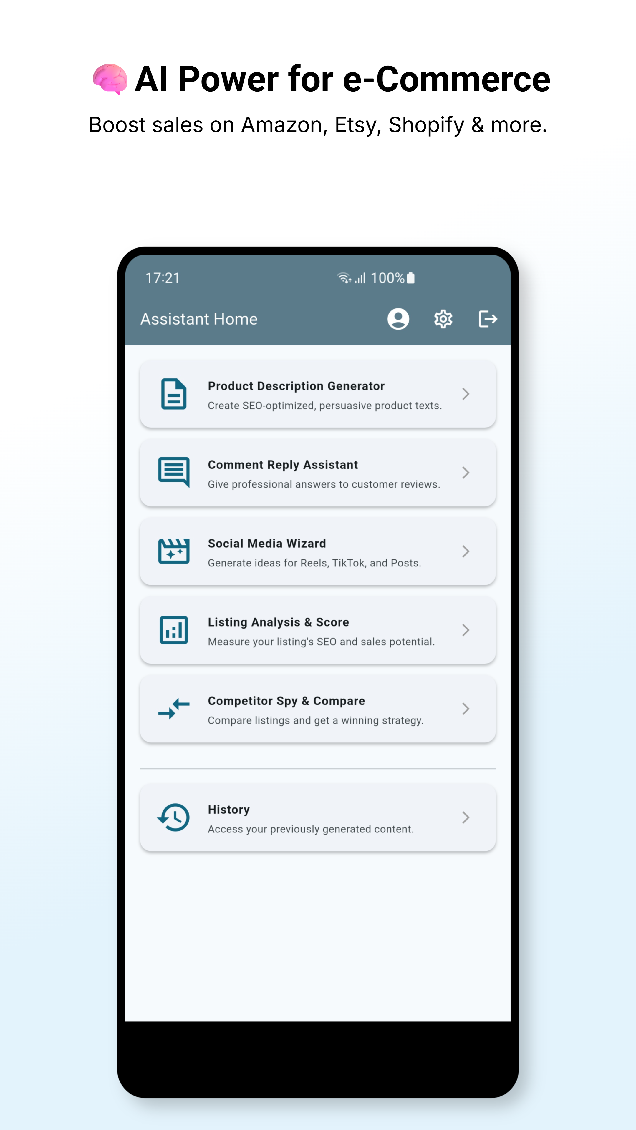AI e-Commerce Assistant screenshot 1